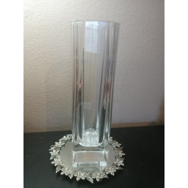 Gorgeous Signed Orrefors Sweden Column Vase For Sale - Image 4 of 7