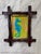 Whimsical Seahorse Painting in Vintage Carved Wood Frame Charming, colorful painting featuring a vibrant blue seahorse...