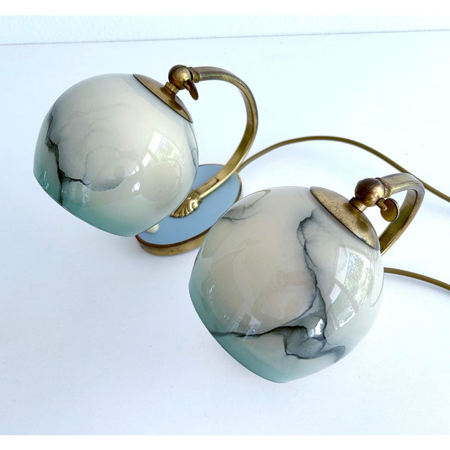 Art Deco Table Lamps in Brass and Glass, Set of 2 For Sale - Image 11 of 18