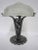 1930s Sabino French Art Deco Table Lamp in Hammered Iron and Frosted Art Glass For Sale - Image 5 of 13
