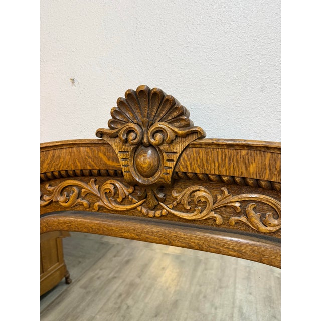 Vintage Quarter Saw Oak Cabinet For Sale - Image 4 of 11