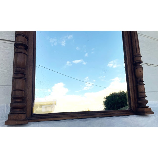 Antique Oak Mirror, 1923 For Sale - Image 6 of 17