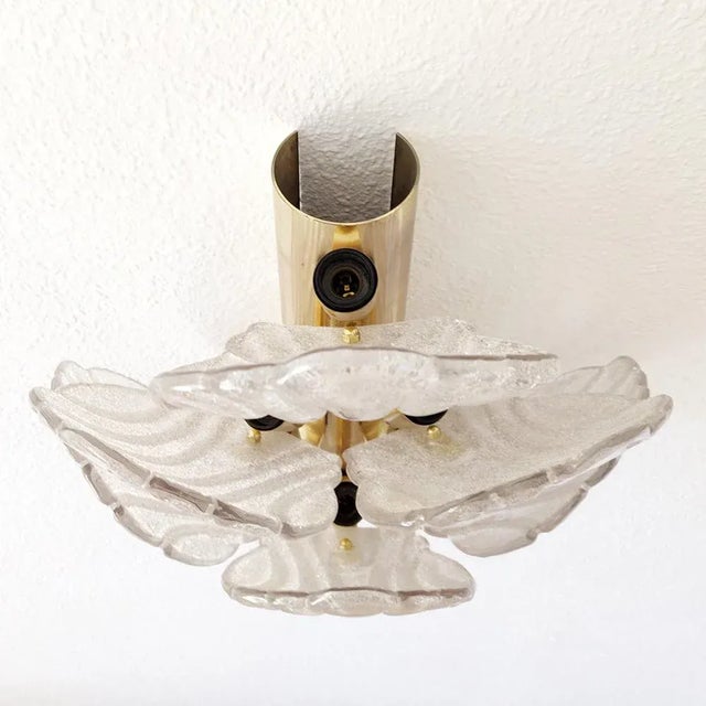 Gold Brass and Murano Glass Sconce, 1960s For Sale - Image 8 of 10