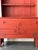 Handmade folk art painted wooden hutch with hand cut floral detailing. Pull down storage perfect for blankets or storage....