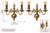 A handsome pair of vintage two-arm wall sconces featuring classic brass-toned construction, rounded ball-form bodies,...