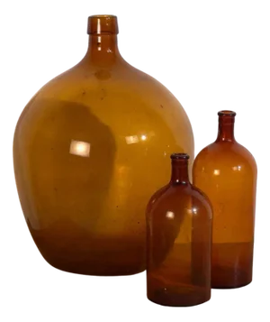 Amber Bottles, 1920s, Set of 3