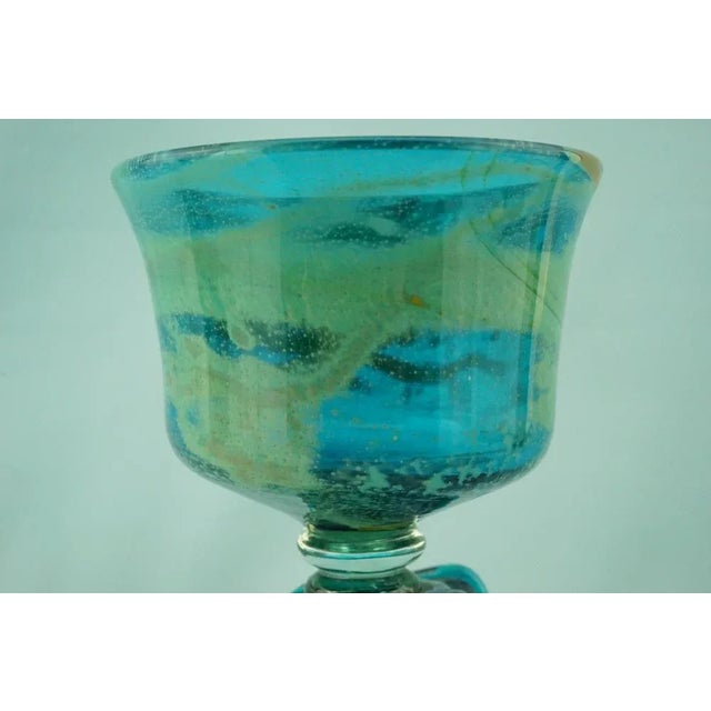 20th Century Modern Blown Glass Chalice Vase by Michael Harris for the Mdina Glass Factory, Malta, 1970s For Sale - Image 16 of 18