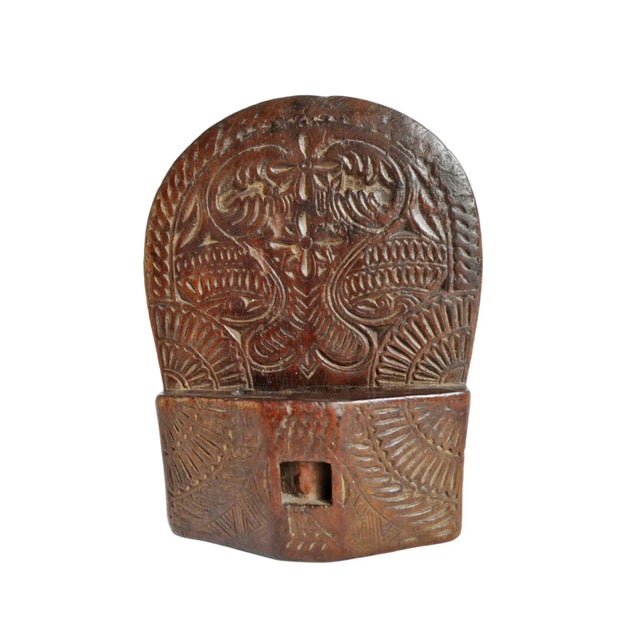 Mid 20th Century Vintage Java Carved Wood Knife Holder For Sale - Image 5 of 5