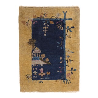 Antique Chinese Art Deco Rug, 02'02 X 02'11 For Sale