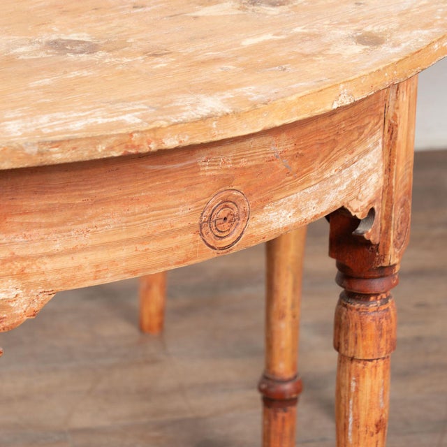 Late 19th Century Original Painted Swedish Pair of Demi Lune Console Tables For Sale - Image 9 of 14