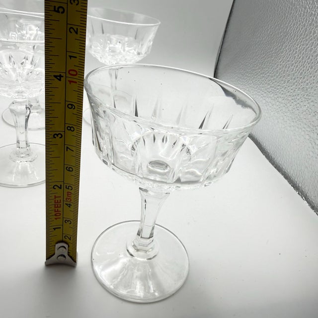 1970s 1970s Cristal D’Arques St Germain Crystal Coupe Glasses 9cl Includes Original Box France - Set of 6 For Sale - Image 5 of 12