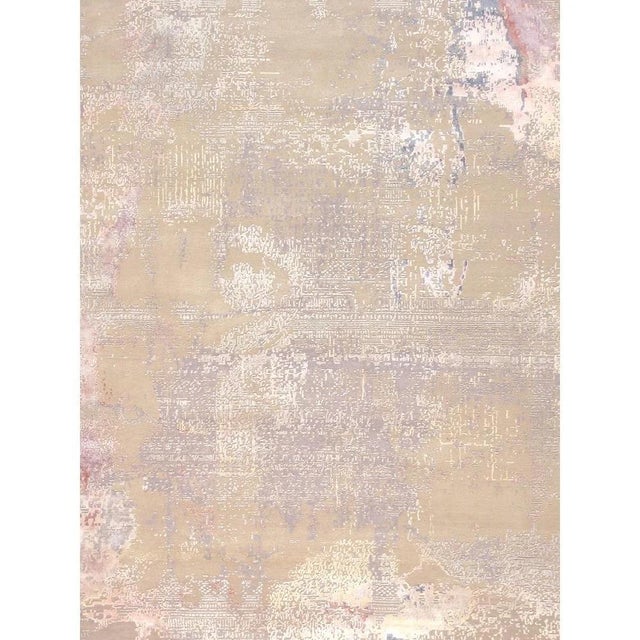 Introduce modern sophistication to your home with Pasargad Home's Modern Collection Hand-Knotted Viscose Silk & Wool Area...