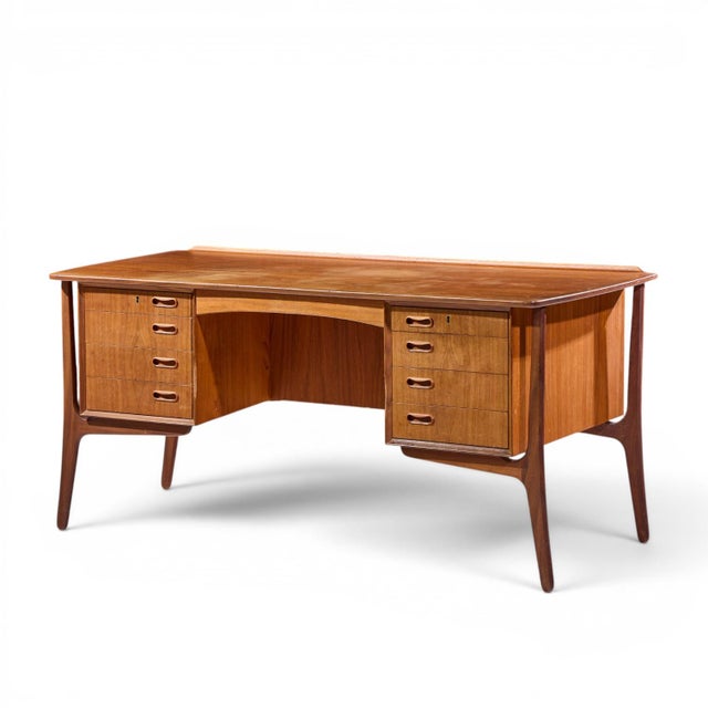 Mid-Century Modern Svend Madsen Mid Century Danish Teak Curved Desk For Sale - Image 3 of 10
