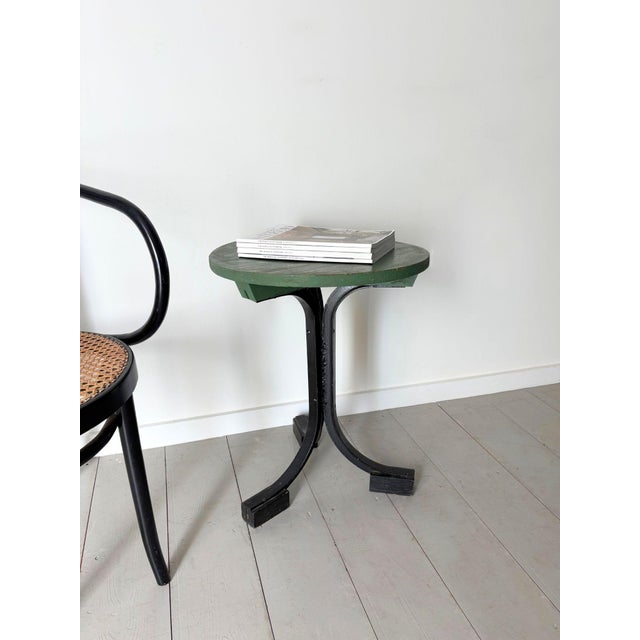 1940s Modernist Industrial Side Table with Green Top, France, 1940s For Sale - Image 5 of 8