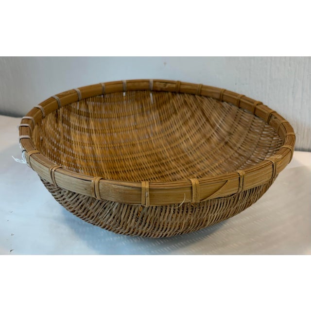 Brown Vintage Winnowing Basket For Sale - Image 8 of 9