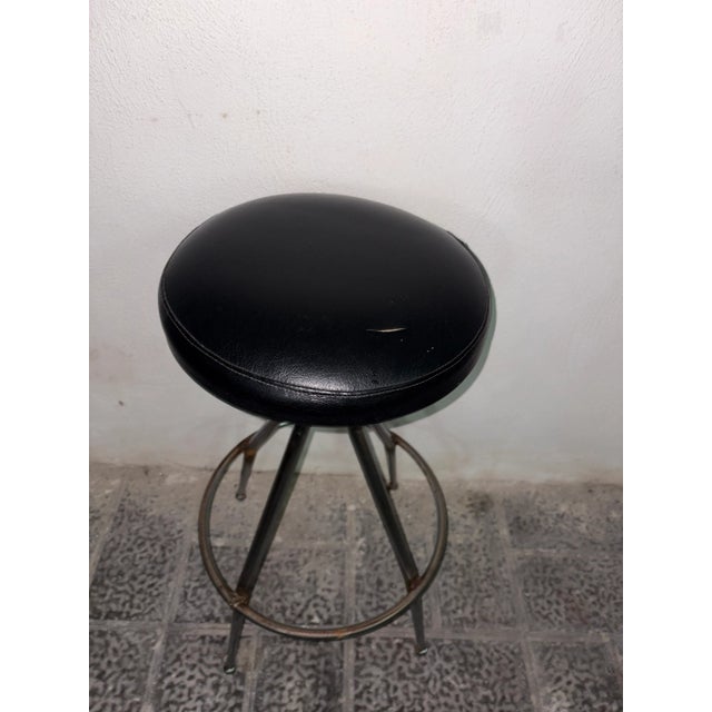 Black Vintage Industrial Stool, 1950 For Sale - Image 8 of 8
