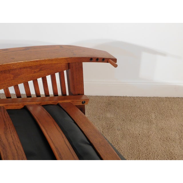 Kimball Antique Style Mission Prairie Arts & Crafts Oak Morris Chair & Ottoman For Sale - Image 14 of 18