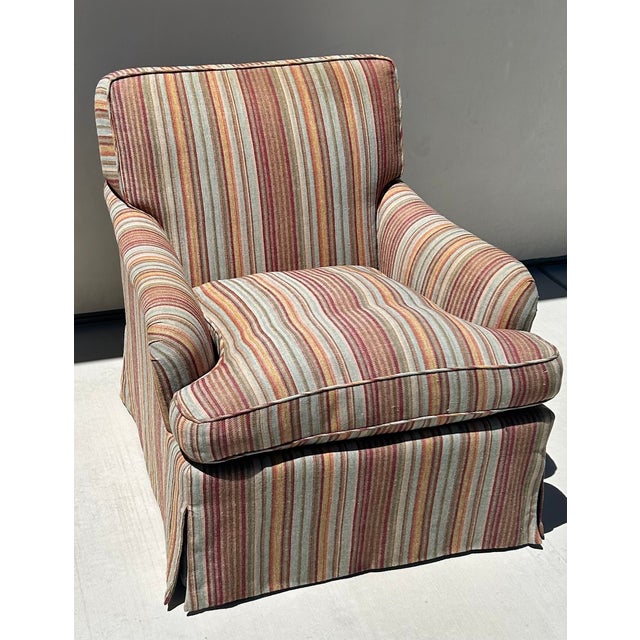 Custom English Club Chair and Ottoman From the Collection of Anthony P. Browne For Sale - Image 4 of 5