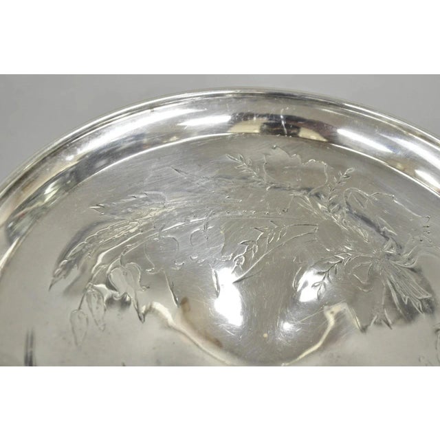 Metal Antique Reed & Barton Victorian Silver Plated Pedestal Brides Basket W/ Handle For Sale - Image 7 of 10