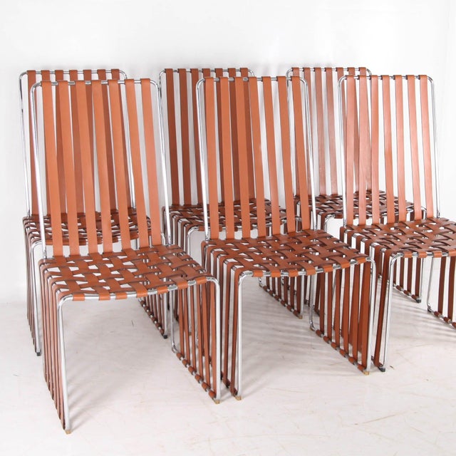 Leather and Chrome Chairs, Set of 6 For Sale - Image 18 of 18