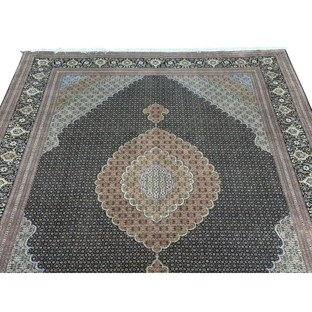 Tribal Fine Persian Tabriz Mahi Fish Wool & Silk Rug 8’2” X 11’7” For Sale - Image 3 of 6