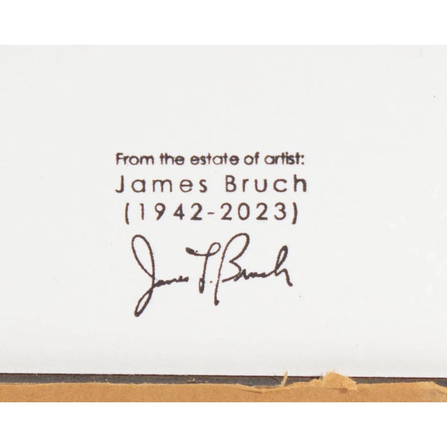 1960s James L. Bruch Signed 1969 Abstract Charcoal and Marker Drawing For Sale - Image 5 of 8