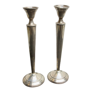Sterling Silver Tall Candlesticks- A a Pair of 2