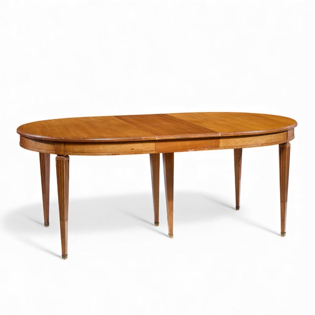 Late 20th Century Kindel Furniture French Regency Louis XVI Cherry Wood Expanding Dining Table With 3 Leaves For Sale - Image 9 of 17