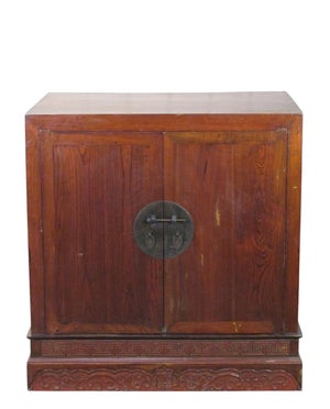 Ancient Chinese Elm Lacquered Cabinet