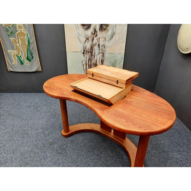 Brown Postmodern Ash Wood Office Desk, 1970s For Sale - Image 8 of 17