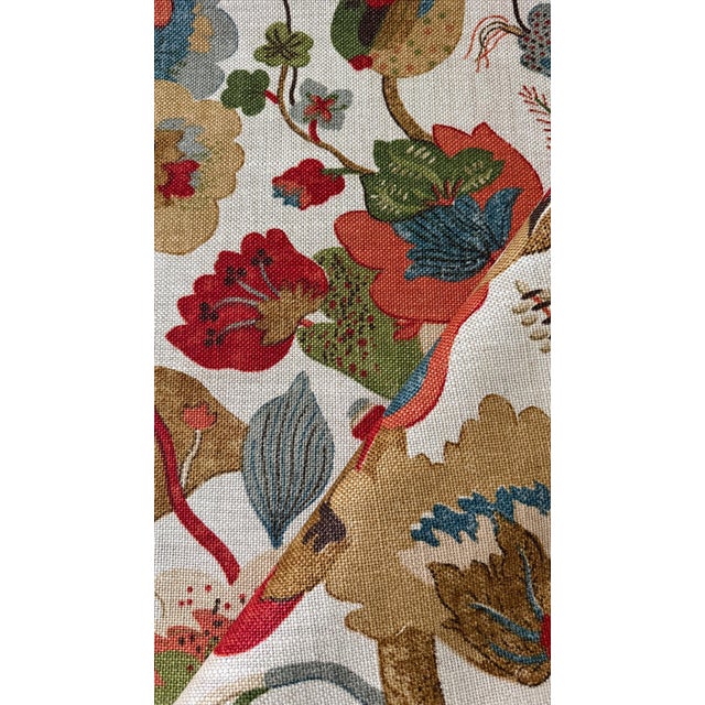 G P & J Baker r1380.5.0 California Red/Cream Linen Linen Fabric 5 Yards For Sale - Image 4 of 7