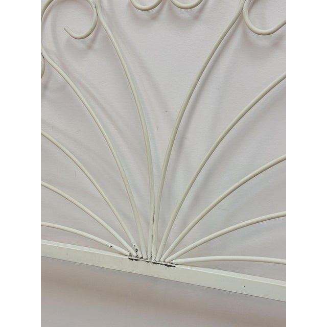 White Pair of White Wrought Iron Twin Headboards French Country Farmhouse Whimsical For Sale - Image 8 of 13