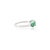 Metal Emerald Half Eternity Minimal Band Ring in 14k Solid White Gold Size 7 For Sale - Image 7 of 9