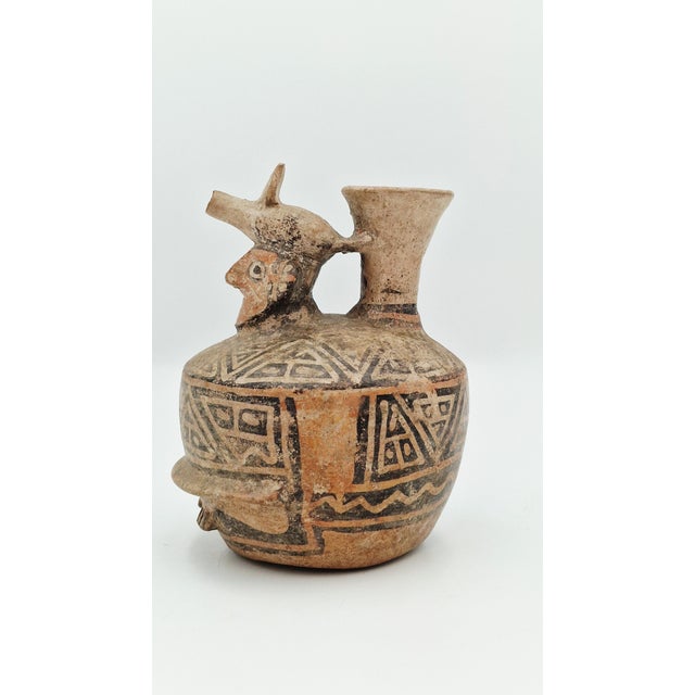 Anthropomorphic Terracotta Vase from the Ancient Pre-Columbian Cultures of the Andes For Sale - Image 4 of 15