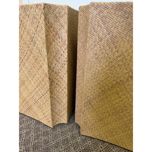 Baker / McGuire Modern Woven Cane Mesa Accent Table- Set of 2 For Sale In Greenville, SC - Image 6 of 9