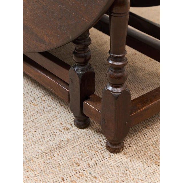 Wood Antique Drop Leaf Dining Table For Sale - Image 7 of 11