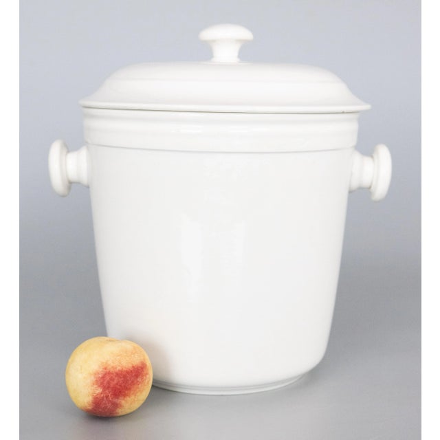 Ceramic 19th Century French Creil Et Montereau White Ironstone Lidded Ice Bucket For Sale - Image 7 of 10