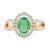 1.01 Cts Oval Emerald & Diamond Wedding Ring Size 5 For Sale