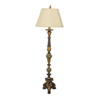 Baroque Style Ornate Carved Floor Lamp For Sale