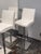 Textile Contemporary Adjustable Swivel Bar Stools, Set of Three For Sale - Image 7 of 12