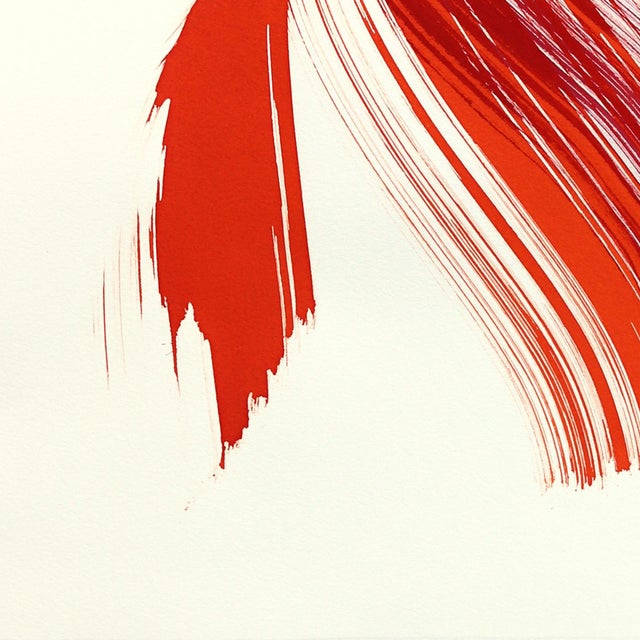 2020s The Red Dress 12 - Abstract Flowy Minimalist Figurative Ink Painting on Paper by Bettina Mauel For Sale - Image 5 of 6