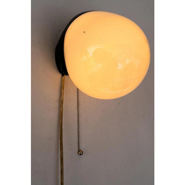 Bauhaus Ceramic Wall Lamp with Original Opal Glass Shade, 1920s For Sale - Image 4 of 9