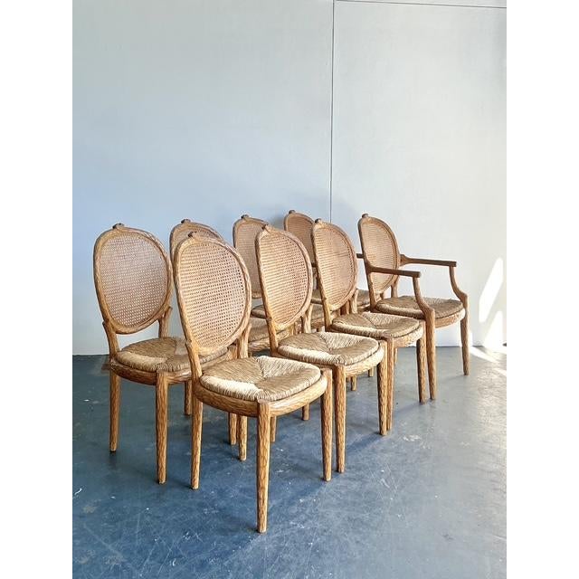 Vintage Boho Lorin Marsh Faux Bois Dining Chairs - Set of 8 For Sale - Image 9 of 10