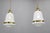 Luzette Pendant Lights in Opaline Glass and Brass by Peter Behrens for Aeg, 1930s, Set of 2 For Sale - Image 4 of 17