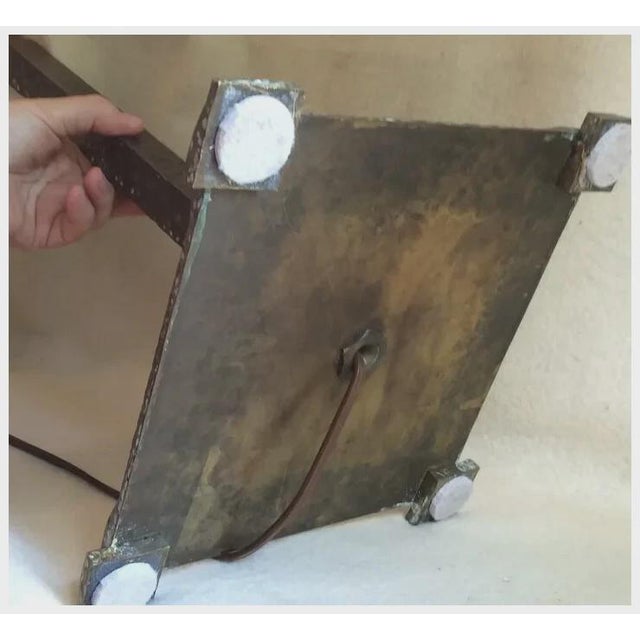 Antique Arts & Crafts, Mission Hand Hammered Bronze Lamp For Sale - Image 10 of 10