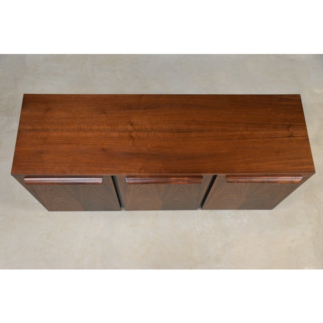 1960s Refinished Walnut and Rosewood 58” Credenza For Sale In Boston - Image 6 of 9