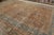 Persian Antique Kerman Lavar Orange-Brown and Blue Wool Persian Floral Rug For Sale - Image 3 of 9