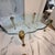 Hollywood Regency Vintage P. E. Guerin Style Glass Coffee Table With Brass Legs For Sale - Image 3 of 10