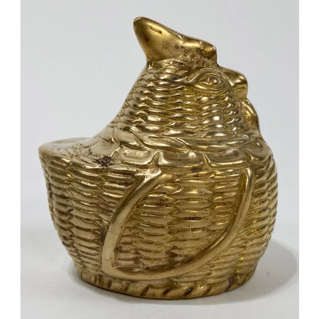 Farmhouse Solid Brass Chicken Hen Paper Weight For Sale - Image 3 of 7