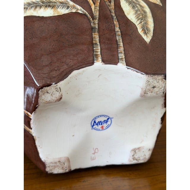 Ceramic Monumental Tropical Banana Leaf Porcelain Ginger Jar For Sale - Image 7 of 12